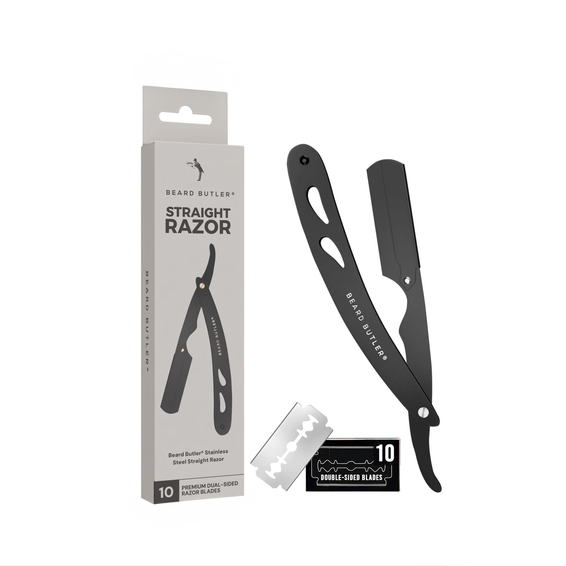 Beard Butler The Original Straight Razor for Men Often Imitated Never Matched Professional Barber Razor Kit with 10