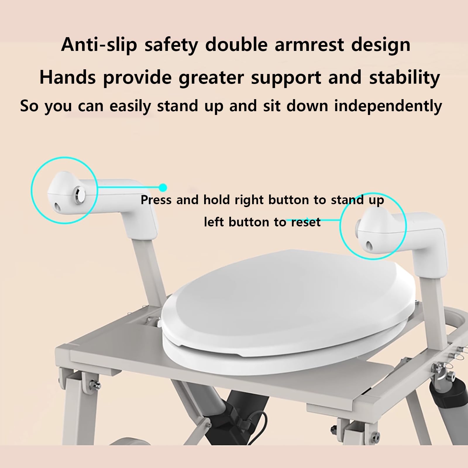 Rialzo Elettrico per WC, Ausilio Ergonomico E Intelligente per Il Sollevamento del WC con Copertura Igienica E Doppi Corrimano Antiscivolo, Angolo Sollevamento 22° E velocità Sollevamento 9mm/s