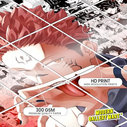 Image of MODERN GALLERY MART Pack of 20 Jujutsu Kaisen Ryomen Sukuna Manga Poster | A4 Size Anime Wall Art (8.3 x 11.7 inch) | Manga Posters with Glue Dots | Anime Poster for Bedroom, Living Room, Office