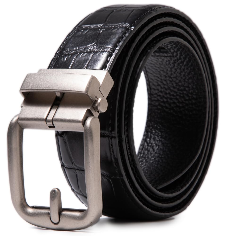 ayamoti Genuine Leather Slide Ratchet Belt Men Multicolored Unisex Customizable Fit, 2-black, Waist 28''-46
