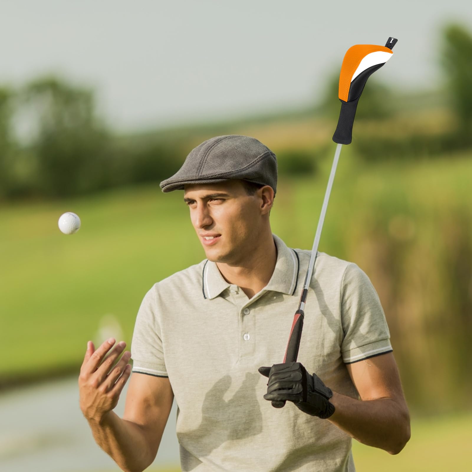 Lot de 5 housses de tête de club de golf - Driver en bois, couvre-chef de club de golf à col long | Housse de protection anti-poussière pour golf, hybride en bois antidérapant pour clubs hommes femmes