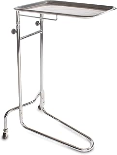 DUKAL 4366 Tech-Med Mayo Stand with Large Tray, Double Post, 20