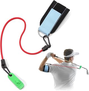 Golf Swing Trainer Resistance Band Portable Elastic Swing Training Aid for Power, Tempo & Flexibility, Improve Swing Posture & Strength, Ideal for Indoor & Outdoor Practice