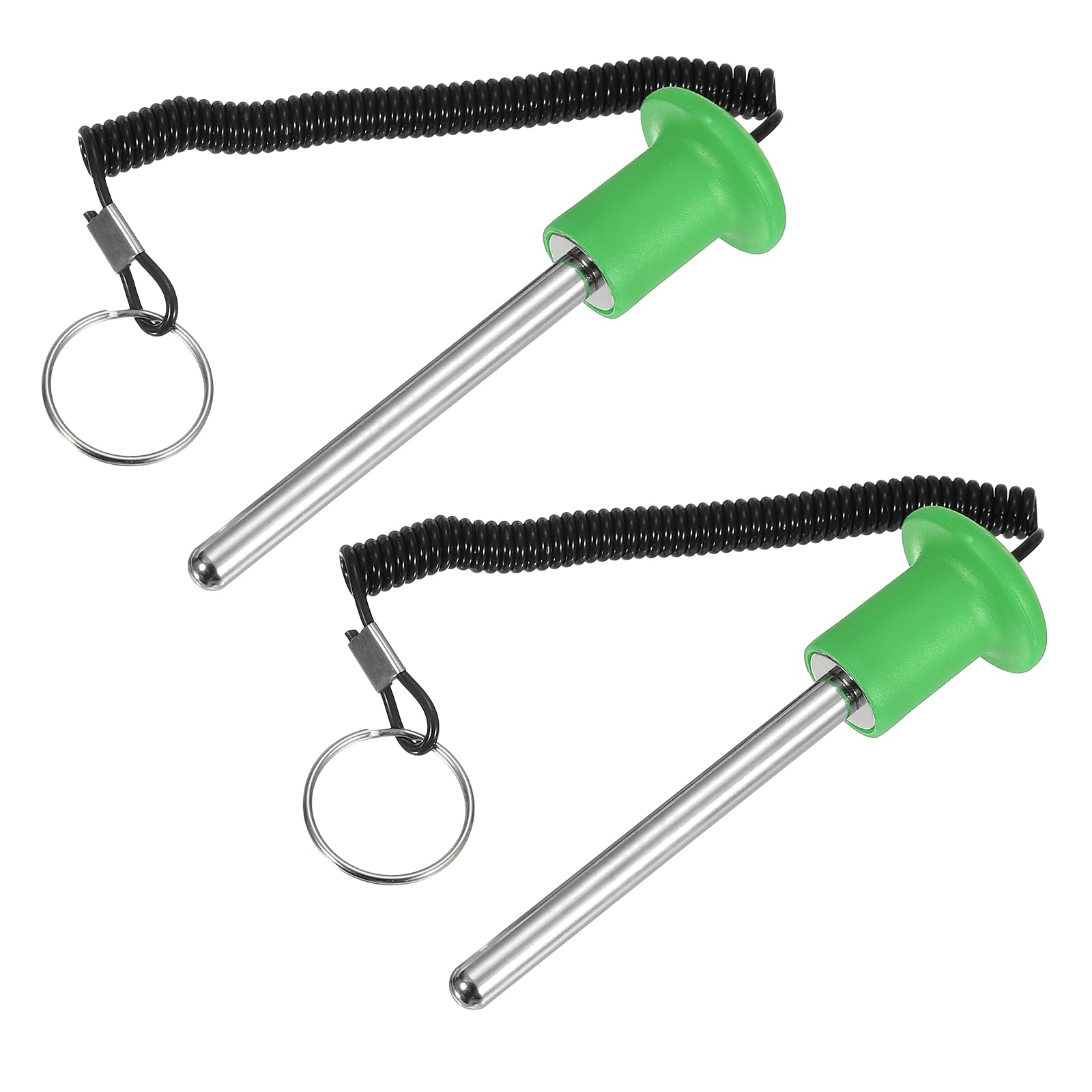 YELARXI Gym Pin, Weight Stack Pin Strength Training Lifting Equipment Replacement with Pull Rope 0.4 x 4.1 Inch & 2 Pcs & Green -Fitting for (Home/Gym/Club/Machine Insert Accessories)