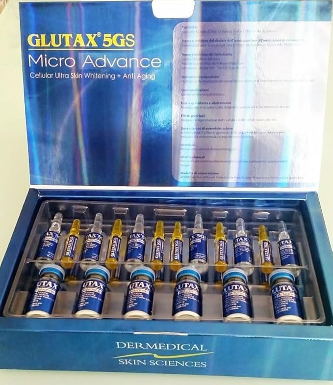 glutax 5gs micro advance glutathione 5000mg injection GLUTAX 5GS MICRO ADVANCE WHITENING INJECTION BLUE ORIGINAL : Buy Online at  Best Price in KSA