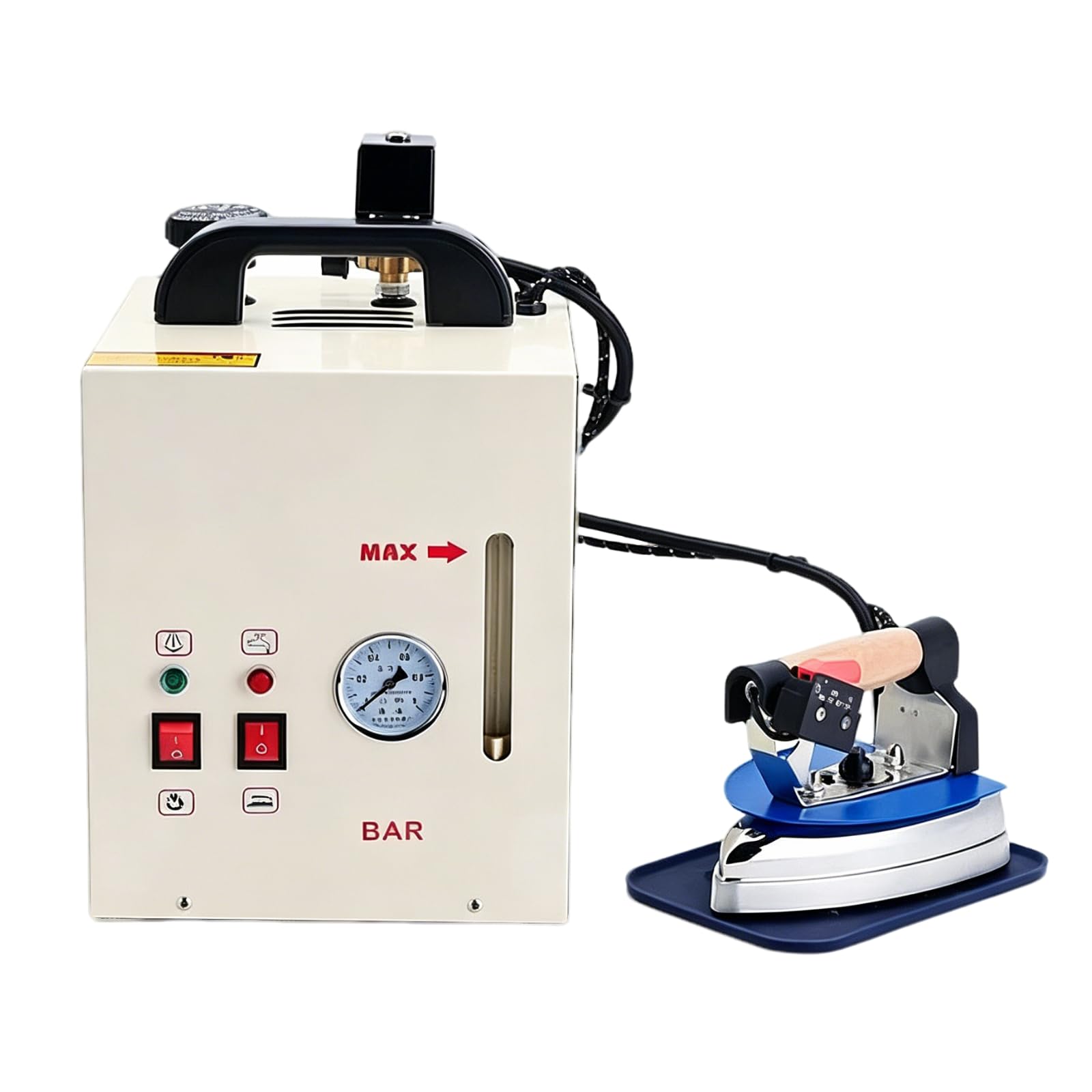ZHENYUWANG Commercial Steam Ironing System, Equipped With Professional Iron And Ironing Board, 4-Liter Capacity, With Pressure Gauge, Suitable For Garment Factories, Laundries, Hotels