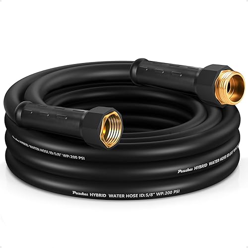 Miniatura 16 de Manguera de jardín corta de 10 pies x 5/8 pulgadas, no expandible, resistente, flexible, de alta calidad, sin torceduras, a prueba de fugas, Negro