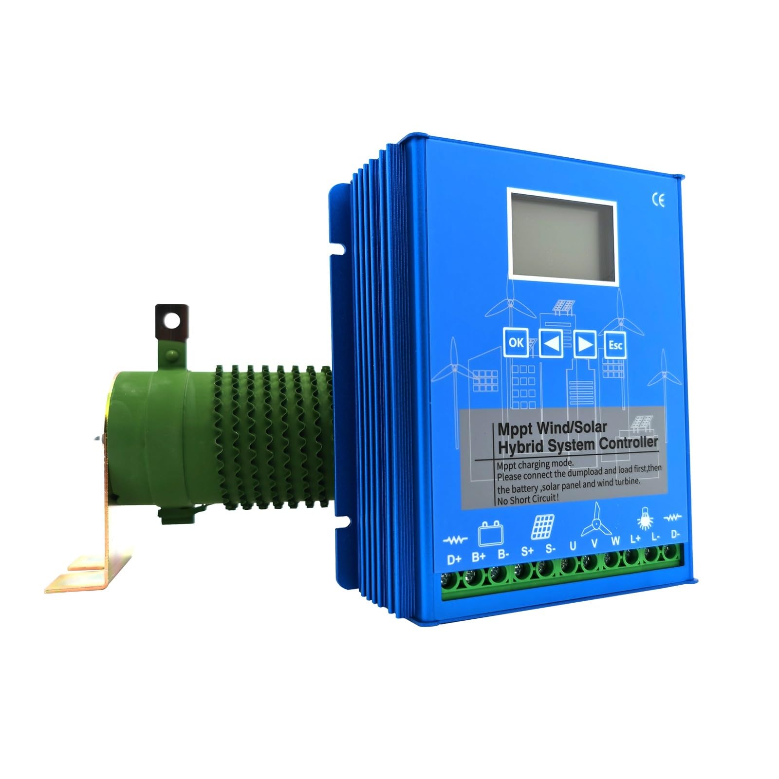 CUDTAPI MPPT Charge Controller 5000w Solar & Wind Hybrid System 12v 24v & 24v 48v Auto Regulator Windmills For Home Use(12V 24V Auto,3000W)