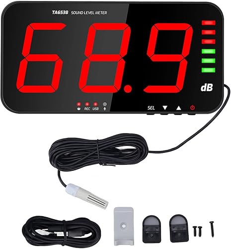 Pantalla LED Grande de 13 Pulgadas Medidor de Nivel de Sonido Digital para Colga
