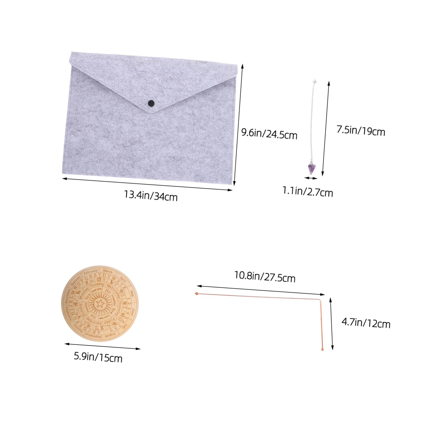 BRIGHTFUFU Divination Rod Kit Ghost Hunting Dowsing Rods Water Divining Equipment for Spirit Searching Portable Spiritual Tool Set