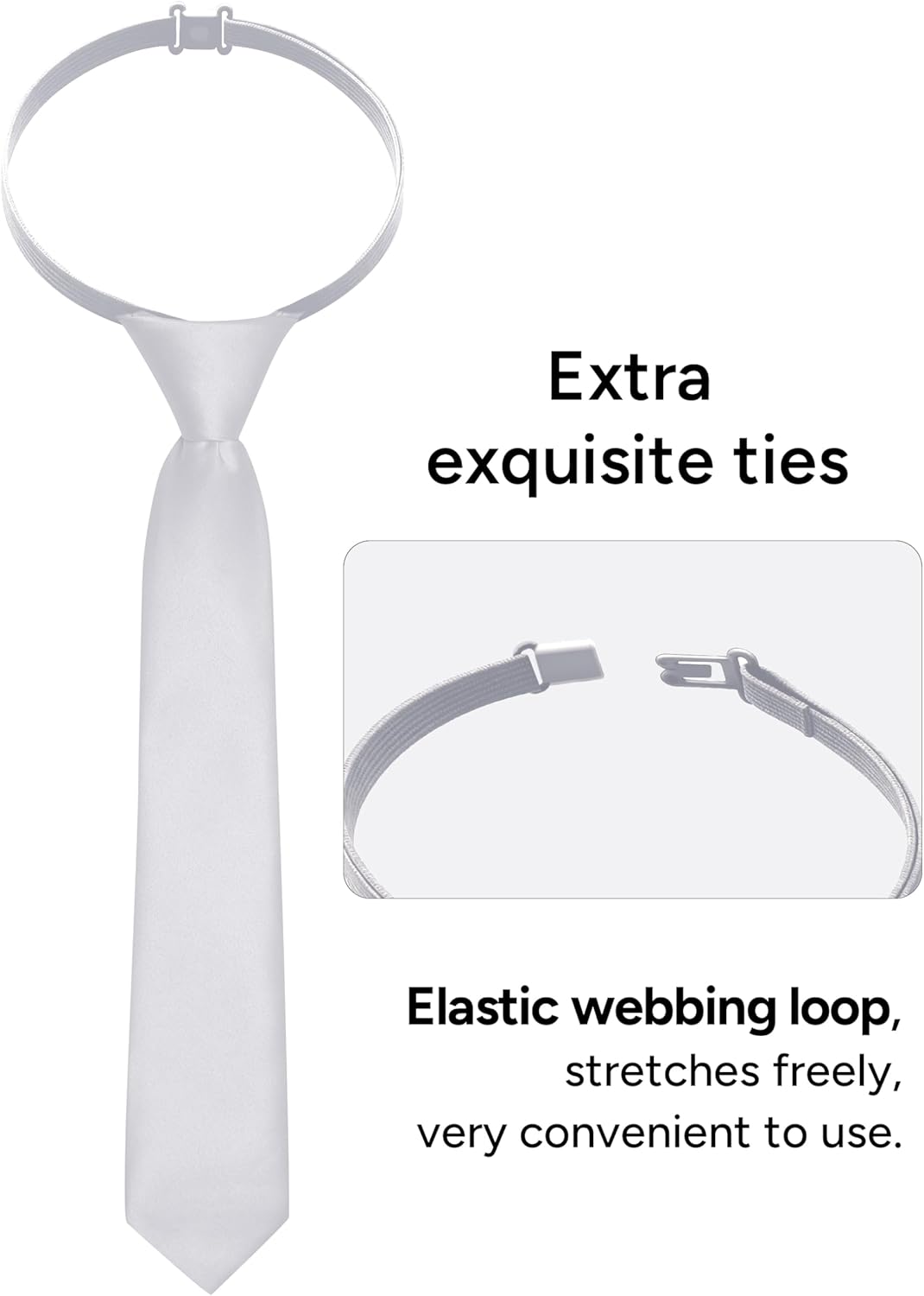 Boys Long Sleeve Button-Down Dress Shirts with Tie: 2 Fabrics (Stretch/Standard) & 2 Fits (Regular/Husky) - Image 4