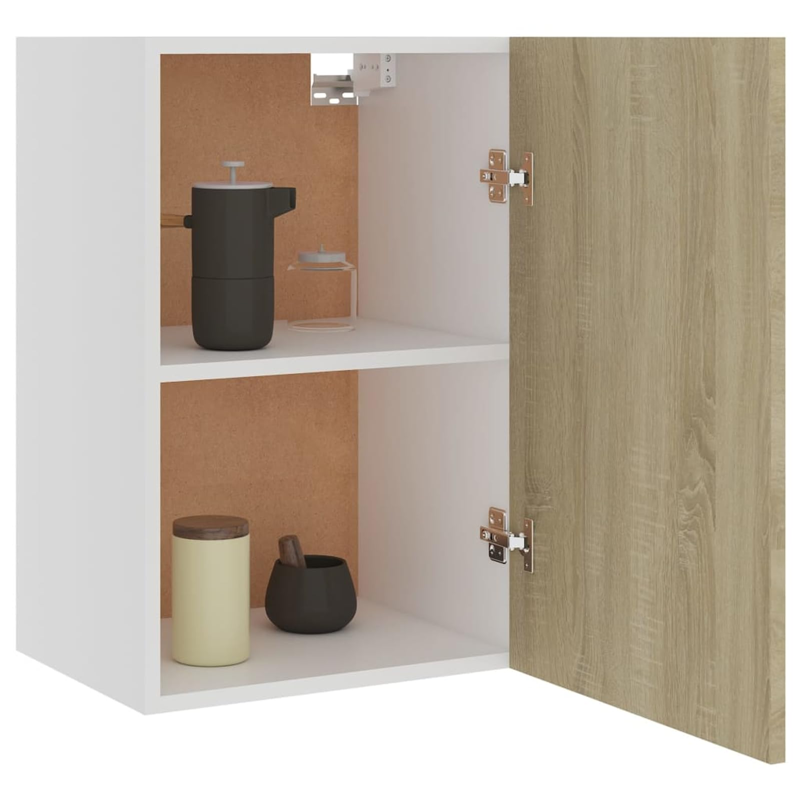 Gecheer Hängeschrank Lyon Sonoma-Eiche 39,5x31x60 cm Holzwerkstoff Wandschrank Lagerschrank Küchenschrank für Kochutensilien Vorräte