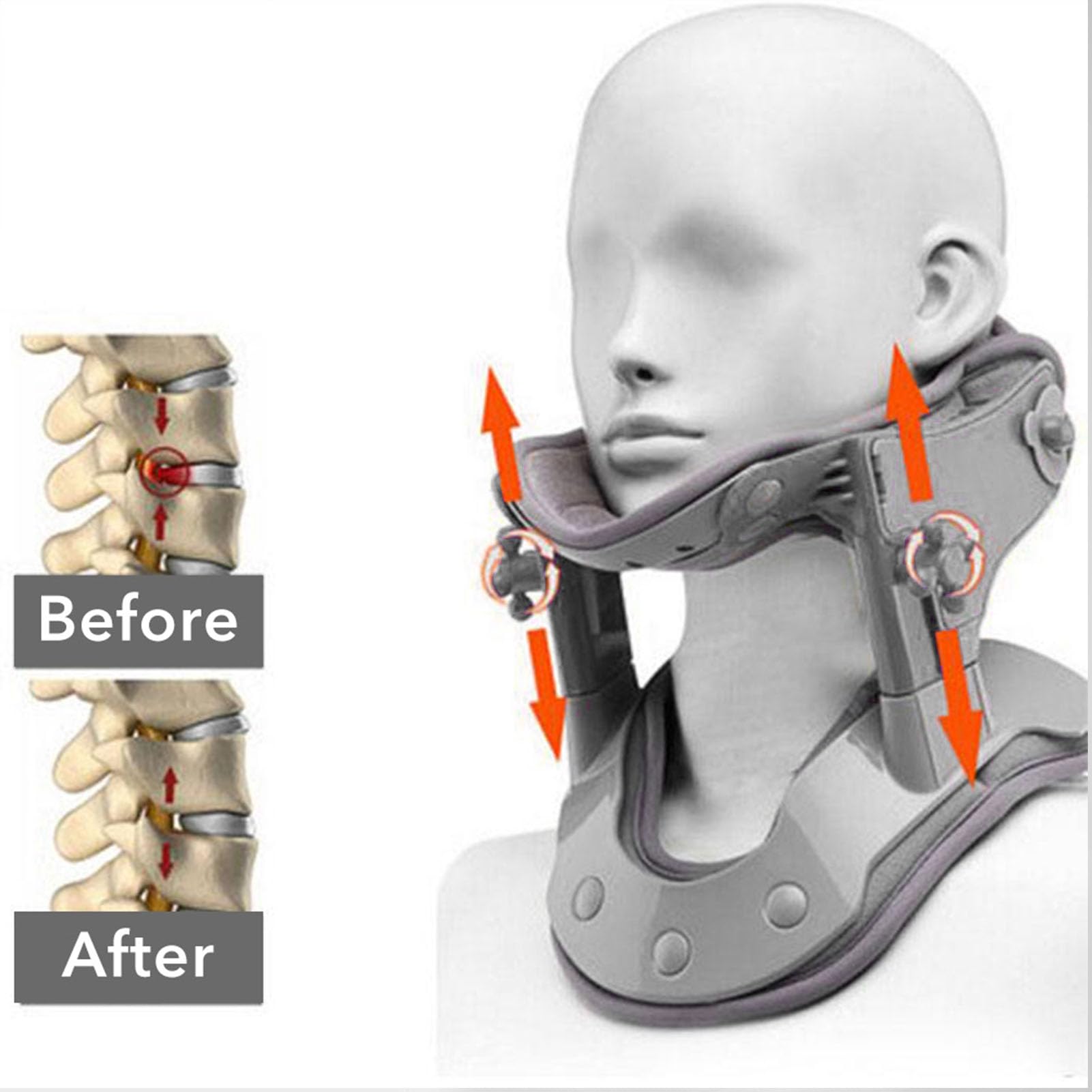 Dispositivo de Traccin de Cuello Cervical Traccin de Cuello Cervical Camilla de Cuello de Compresa Caliente Elctrica Domstica Ajustable para Alivio y Relajacin Wyci?gi