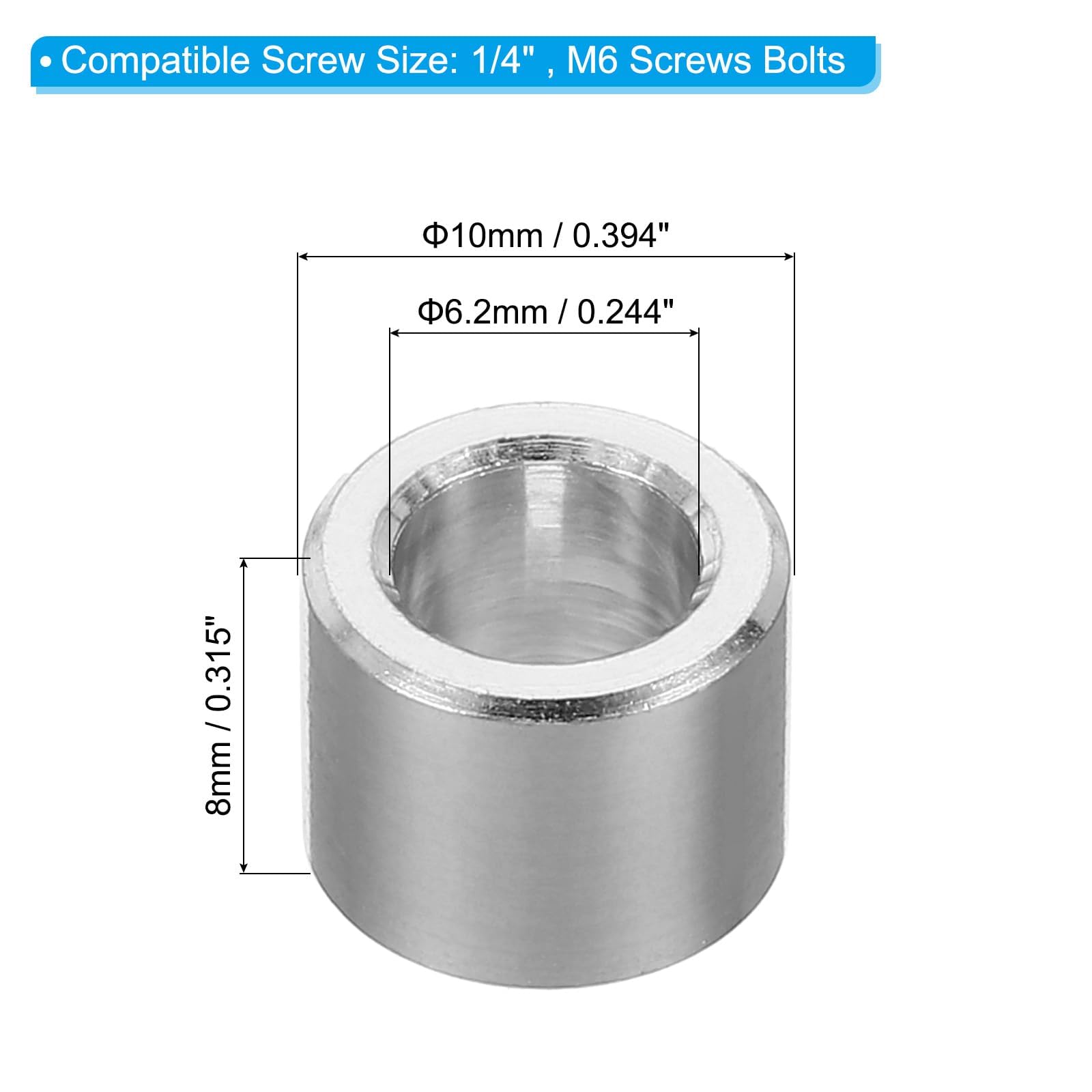 TA-VIGOR 20Pcs M6 Aluminum Spacer - Image 2