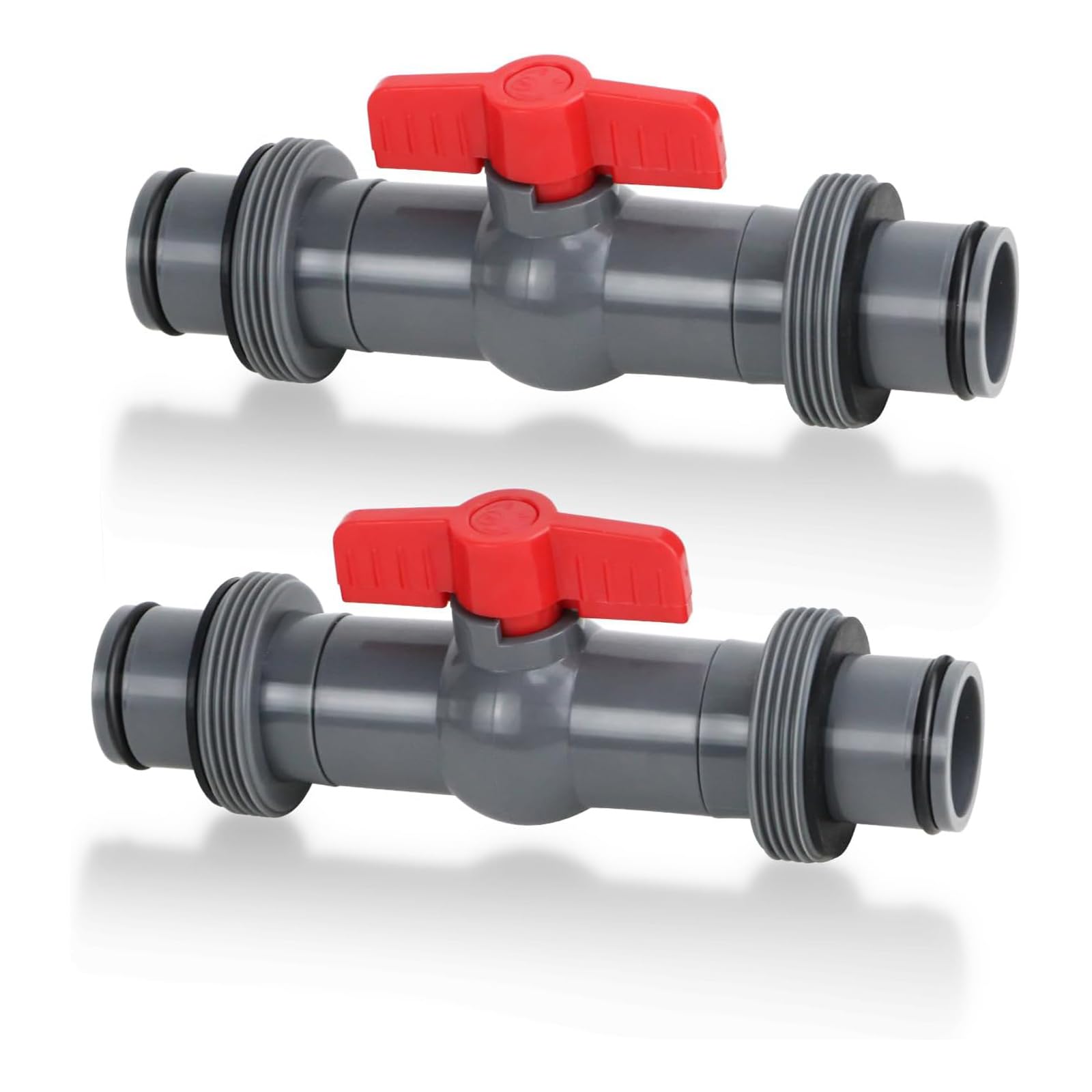 Raccordo per tubo piscina da cortile con chiusura integrata, 2pcs | Connettore filettato da 1, 5 pollici per attività manutenzione della filtro