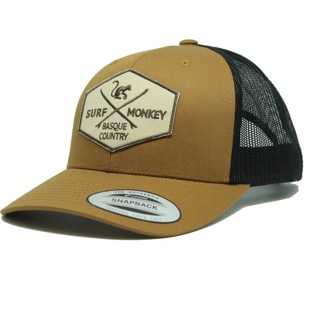 DRESSED IN MUSIC PLAY WITH ME Cappello Trucker Surf Monkey® - Berretto da Uomo/Donna - Design a 5 Pannelli - Taglia Unica - Cappuccio Strutturato con Profilo Medio, Blu