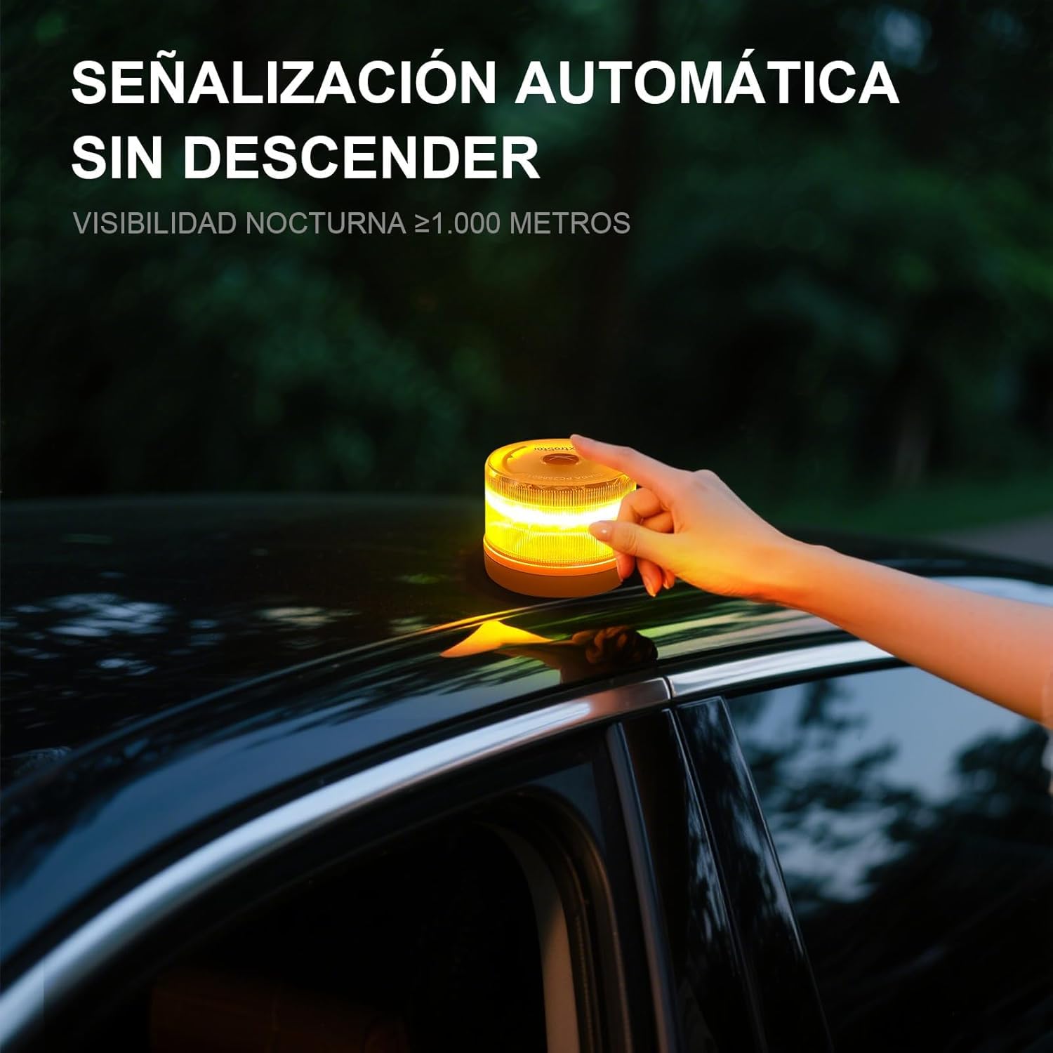 BESCH Baliza V-16 Homologada DGT 3.0 con Geolocalización | Luz de Emergencia LED 360° hasta 1 km | IP54 Resistente Agua y Polvo | Base Magnética + Conectividad con SIM Incluida (Pack 5)