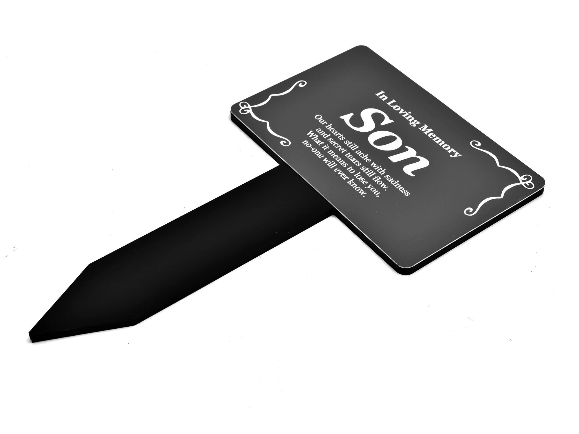 OriginDesigned Plaque Commémorative Pour Fils - Argent/or/cuivre/noir Et Blanc) - Imperméable - Pour L'extérieur, La Tombe - Hommage - Marqueur De Plante (doré