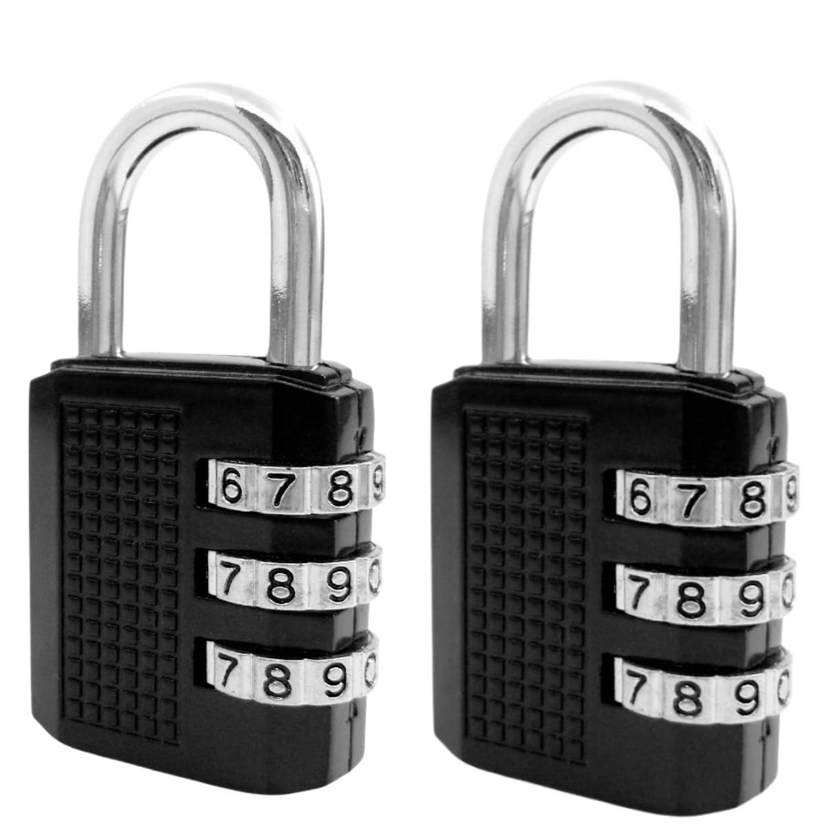 2 Pcs Combination Padlocks, 3 Digit Code Locker Padlocks, Weatherproof Coded Padlocks Outdoor for Backyard Fence Gate, Shed Door (14x20mm,Black)
