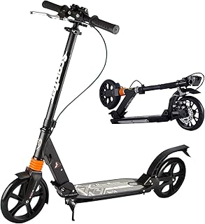 KAEREL Kick Scooter for Teens and Adults – 2 Wheel Scooter with Foldable/Adjustable Handlebars, Rear Foot Brake, Kick Scooter for Ages 12+