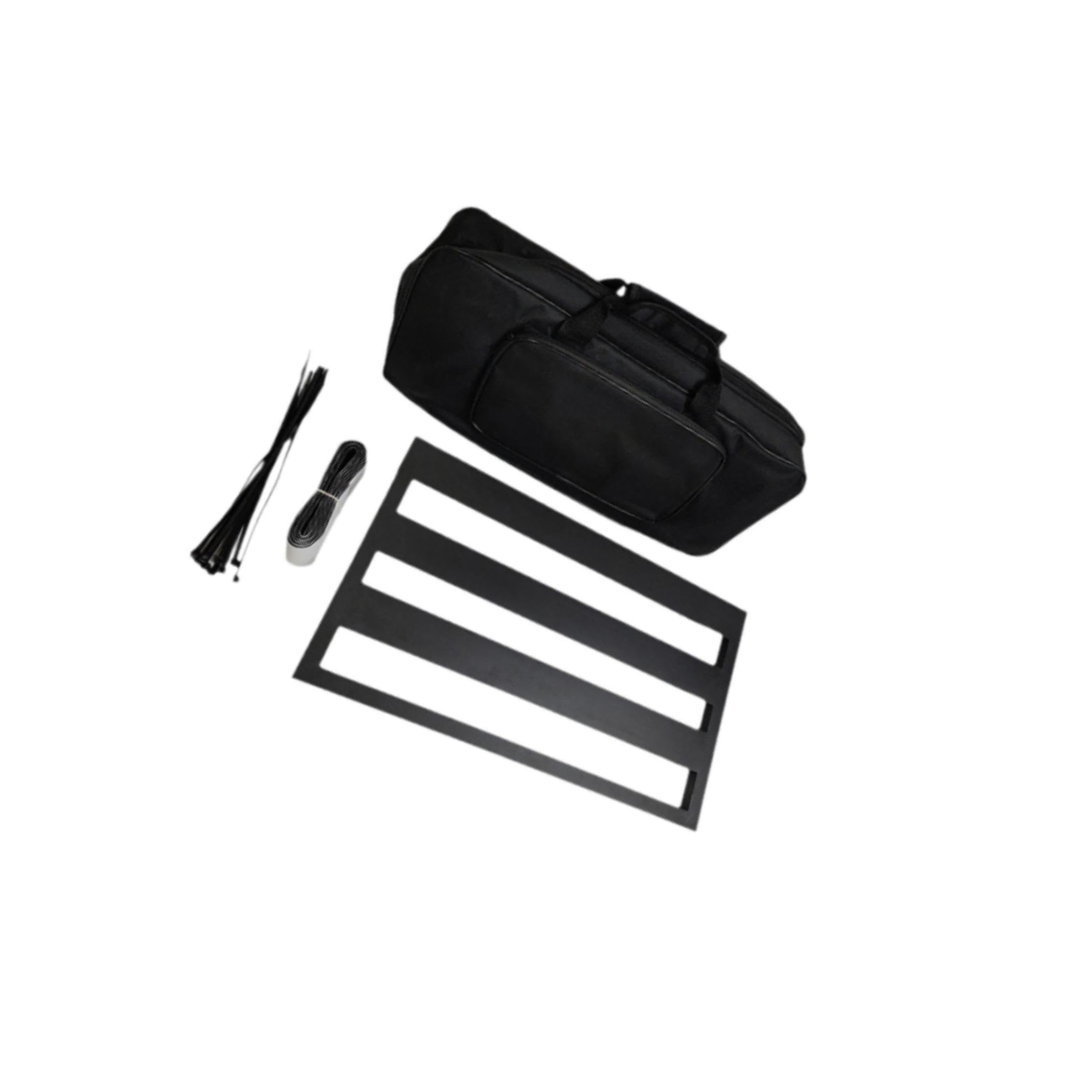 Effektpedalboard aus Aluminiumlegierung mit Tragetasche, Schwarz, L | Gitarrenauftritte und übungen