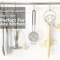 Vista 6 de CAMKYDE Separador de huevos Herramienta de separación blanca de yema de huevo de acero inoxidable de grado alimenticio (negro)