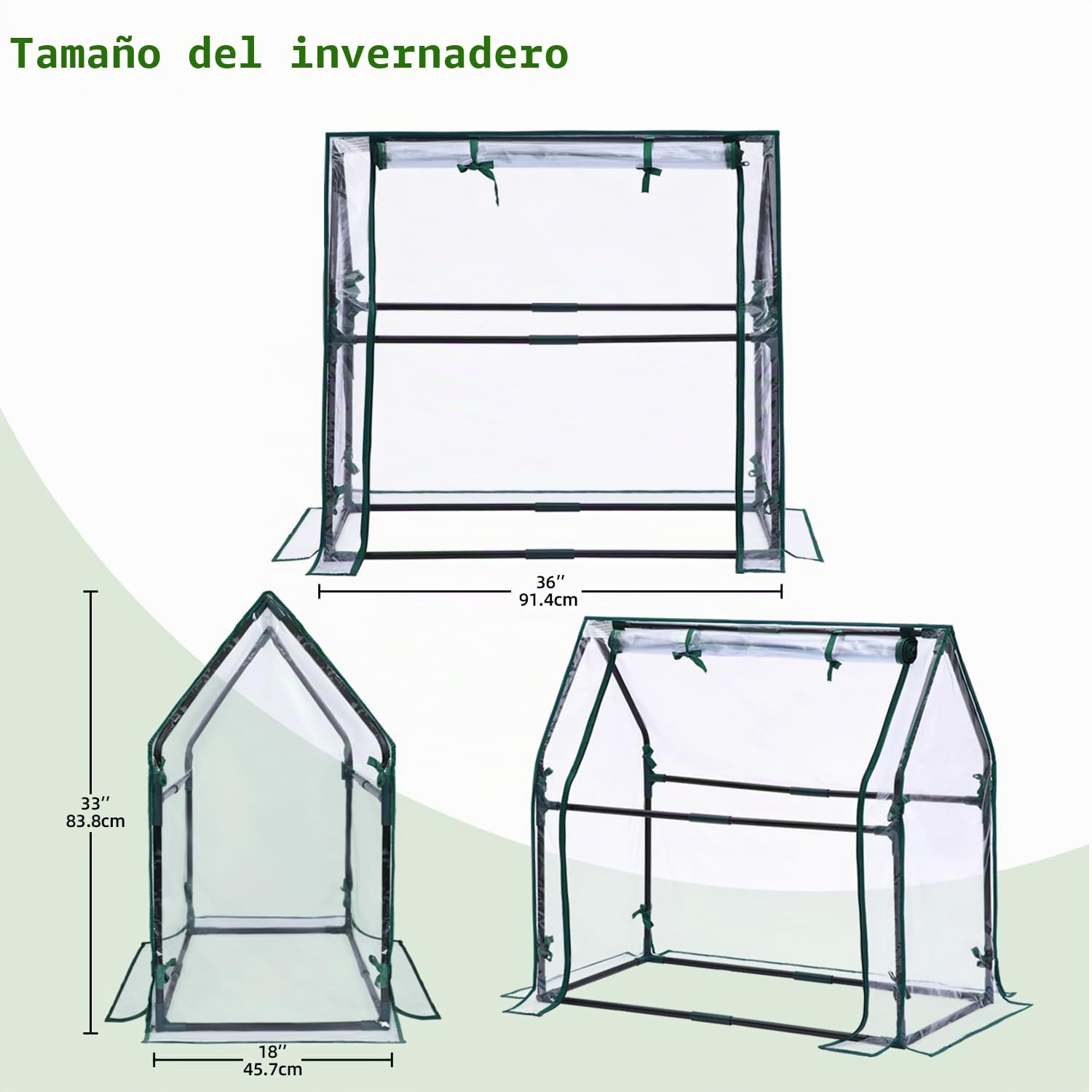Ohuhu Mini invernadero – Tienda portátil para plantas de interior y exterior con almohadilla impermeable, 36 x 18 x 33 pulgadas, PVC transparente, puerta con cremallera