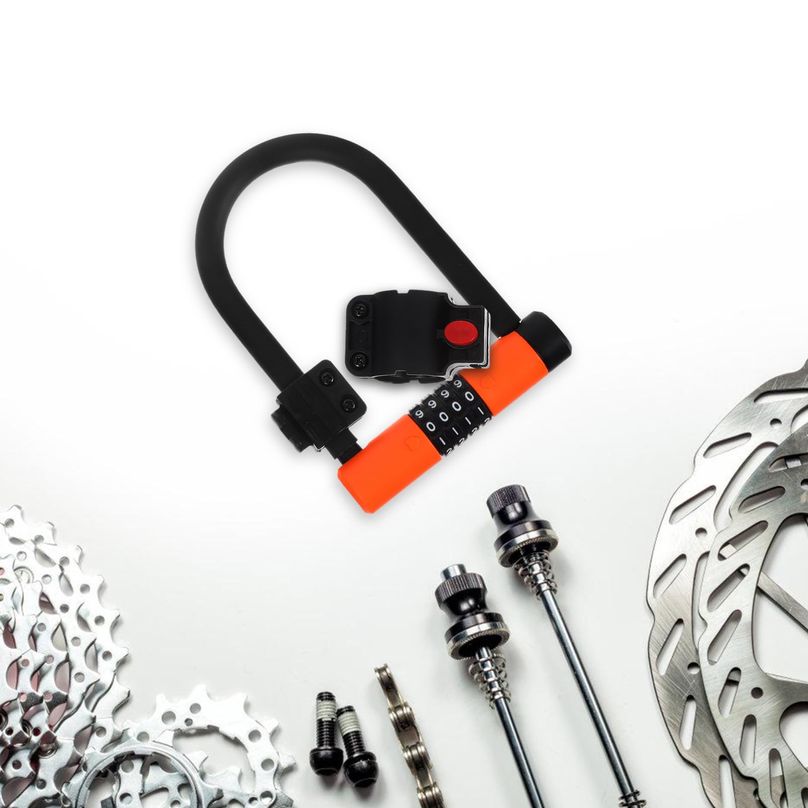 Lucchetto Bicicletta U-shaped con Combinazione Antifurto Resistente Urti Chiave per E-bike Scooter e Compatibile con Cancelli e Recinzioni
