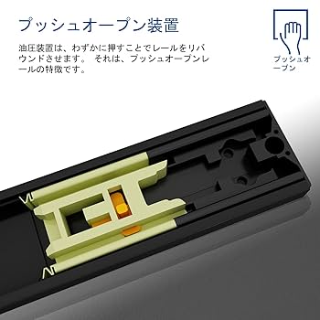 vadania VF1245 プッシュ式スライドレール450㍉　（5セット） プッシュオープンスライドレール 3段引 VF1245 左右1セット/左右