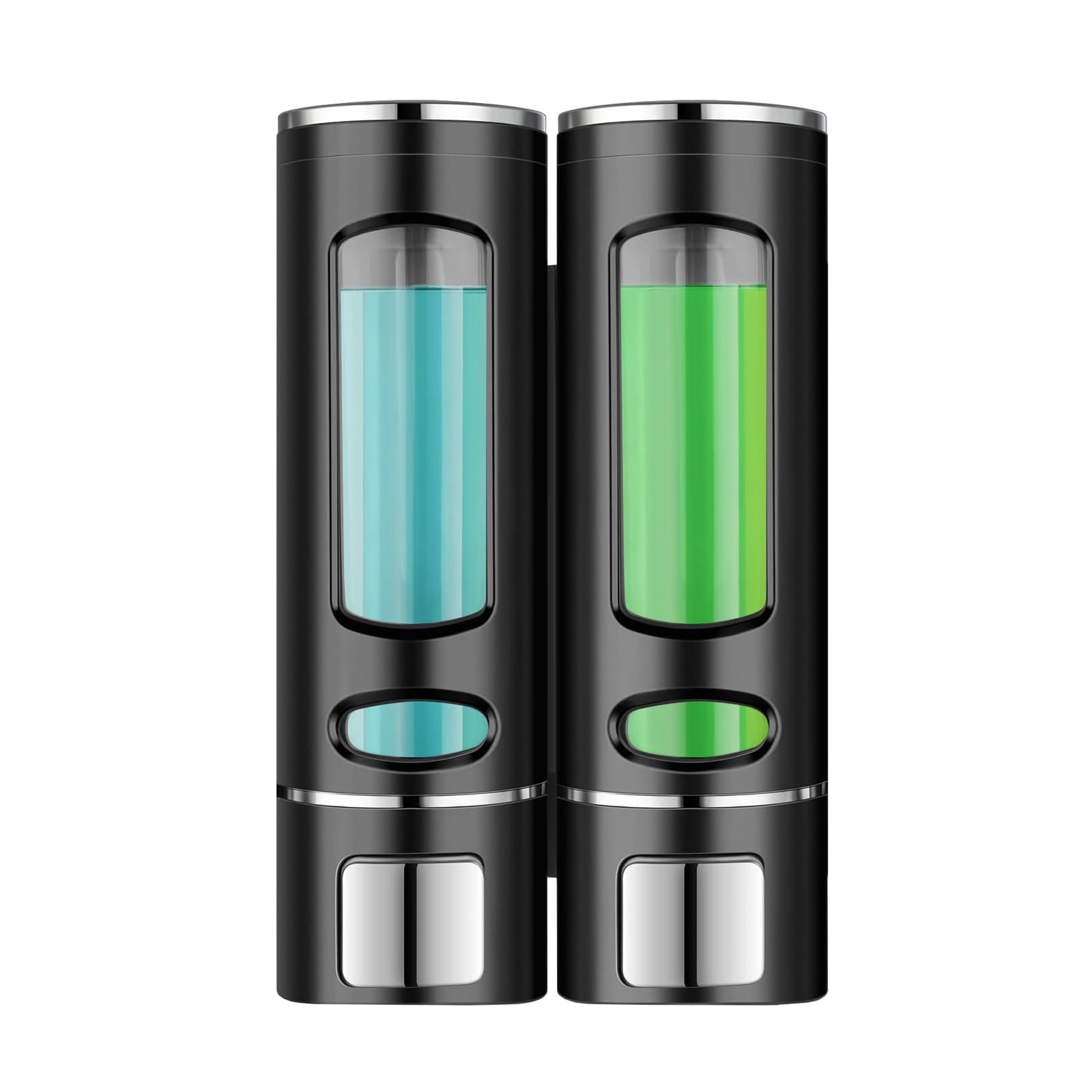 Hand Liquid Soap Dispenser Wall Mounted, 400ml Bathroom Shower Dispenser, Shower Pump Dispenser and Organizer for Bathroom Kitchen Hotel, Refillable Liquid Lotion Soap Dispenser (2Pcs)
