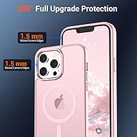 Vista 349 de SUPFINE - Funda magnética para iPhone 13 Pro Max (compatible con MagSafe), (protección contra caídas de grado militar de 10 pies), delgada, Negro