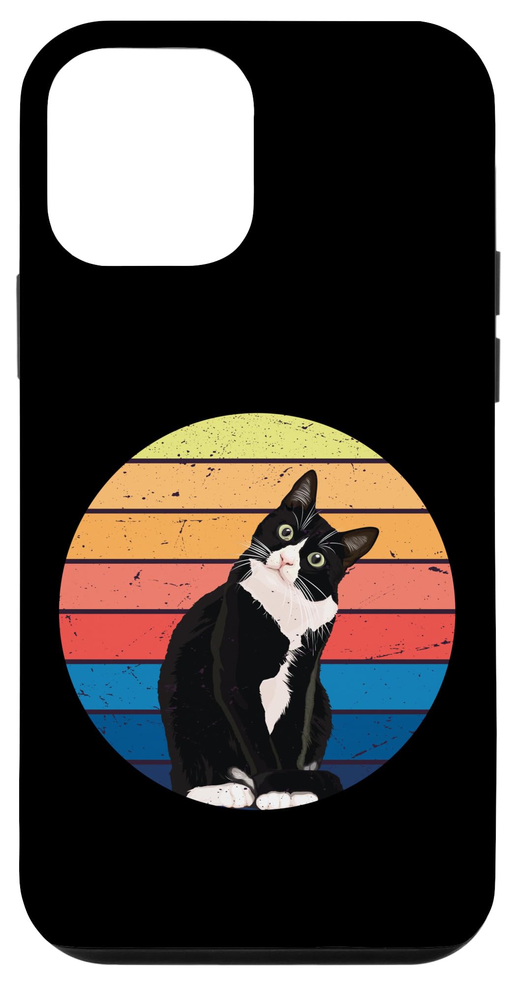 Tuxedo Cat Gift Retro Colors for Animal Lovers Case for iPhone 12 mini