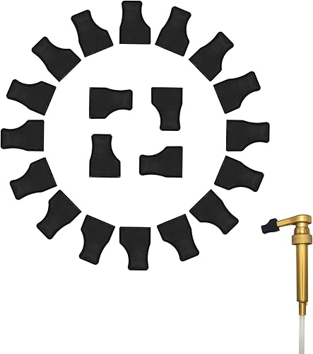 Handit Paquete de 20 tapas de punta de bomba de jarabe de café, goma de silicona, mantiene los jarabes, condimentos, botellas limpias, conservadas,