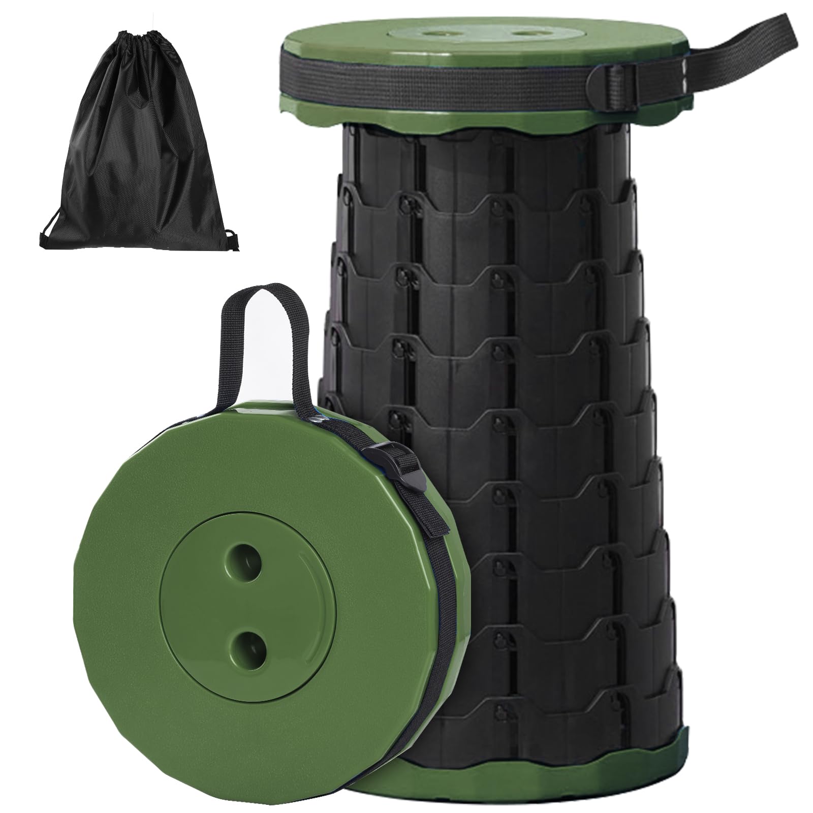 GeeRic Taburete Telescópico Portátil,Taburete Plegable Camping con Gran Capacidad de Carga,Ajustable Taburete Telescópico para Cámping Pesca Jardín