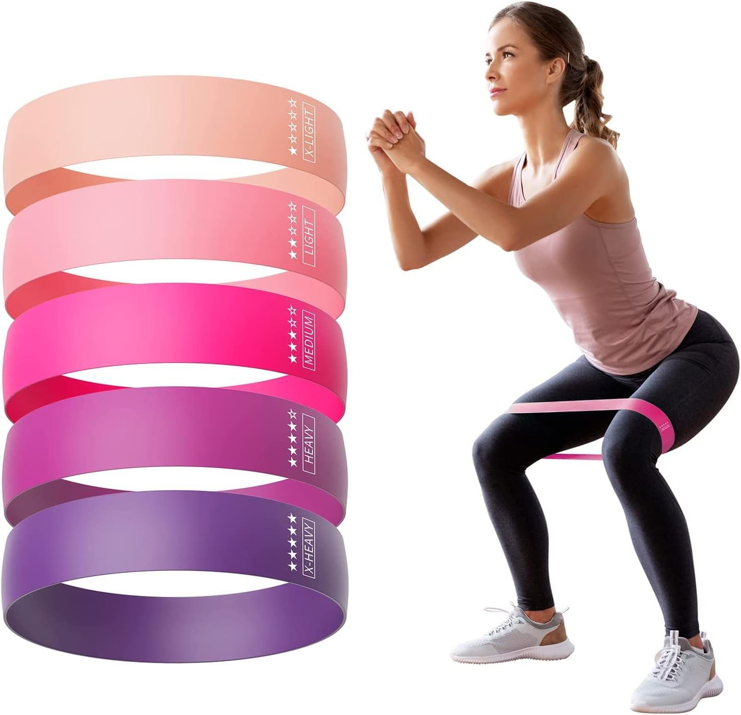 Tycom Resistance Loop Bands- Resistance Exercise Bands Set Workout Bands Flexbands for Home Fitness, Stretching,Strength Training, Physical Therapy, Yoga