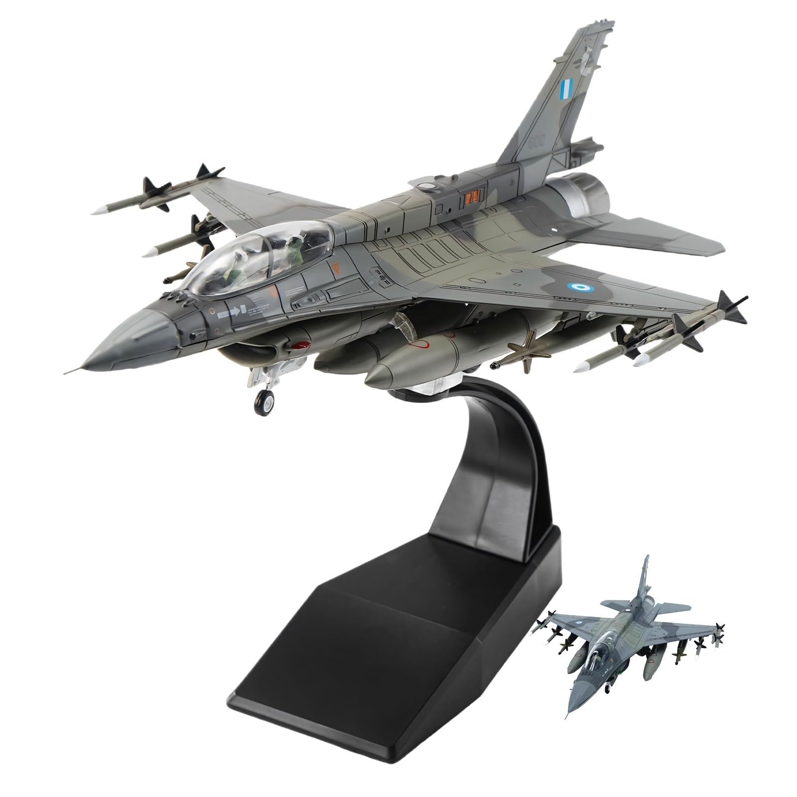 Modello di jet da combattimento in lega F-16D in scala 1:72 - aereo militare pressofuso da collezione con espositore, simulazione statica altamente dettagliata for la decorazione
