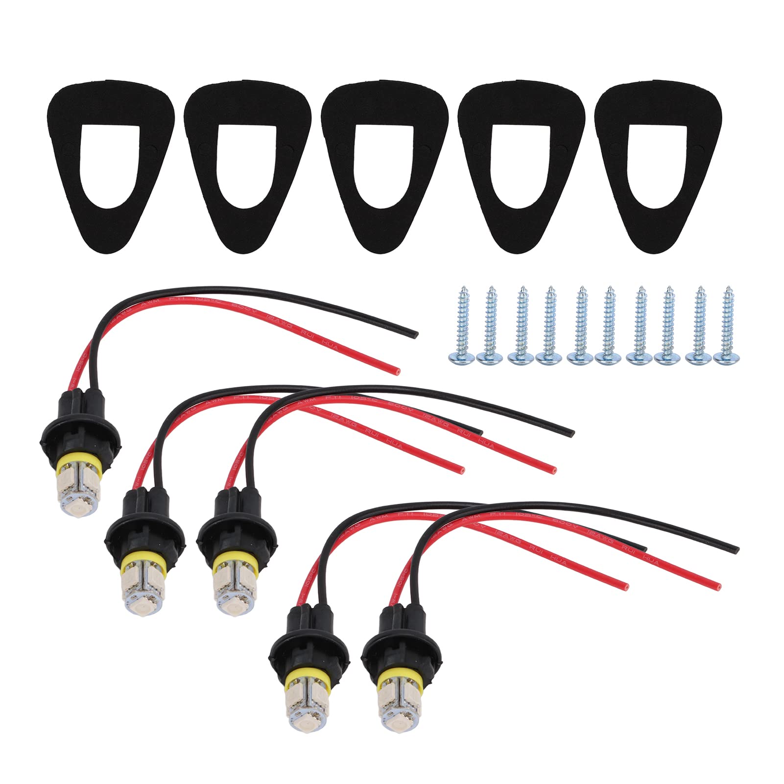 Qiilu Luci sul Tetto della Cabina 5 Set Luci Tetto per Camion LED Luci di Ingombro sul Tetto della Cabina a LED Luci di Posizione per Auto Luce Superiore con Lente fumé e Luce Ambra per Camion e