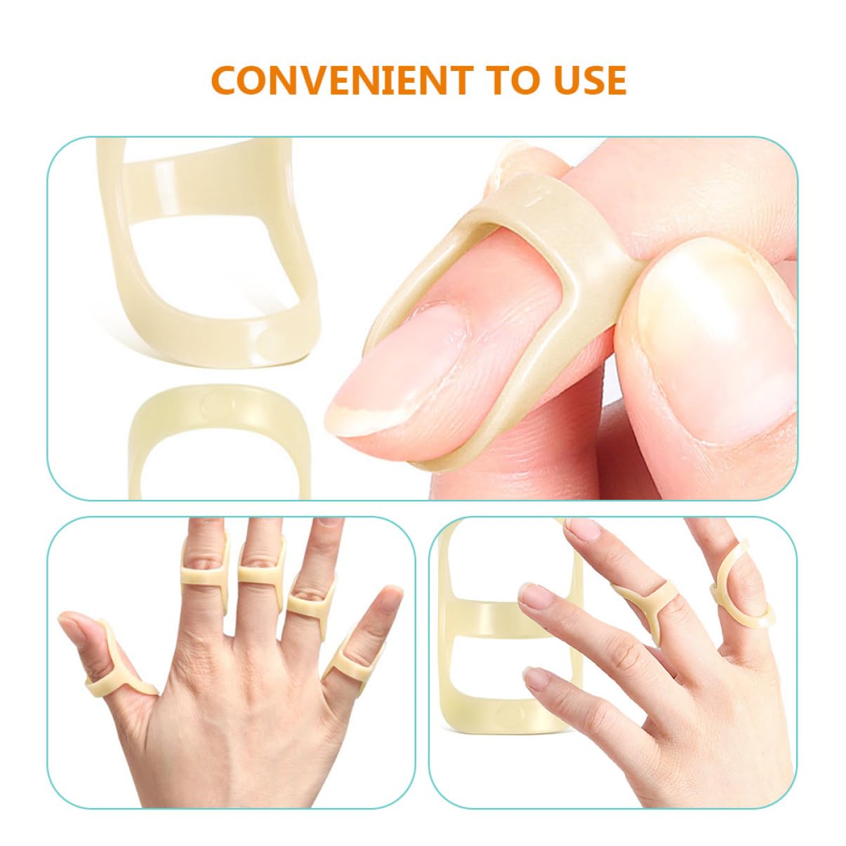 ERINGOGO 5pcs Finger Protective Sleeve Breathable Mallet Finger Splint for Joint Support Comfortable Fixation Tool for Injury for Left Right Hand Use