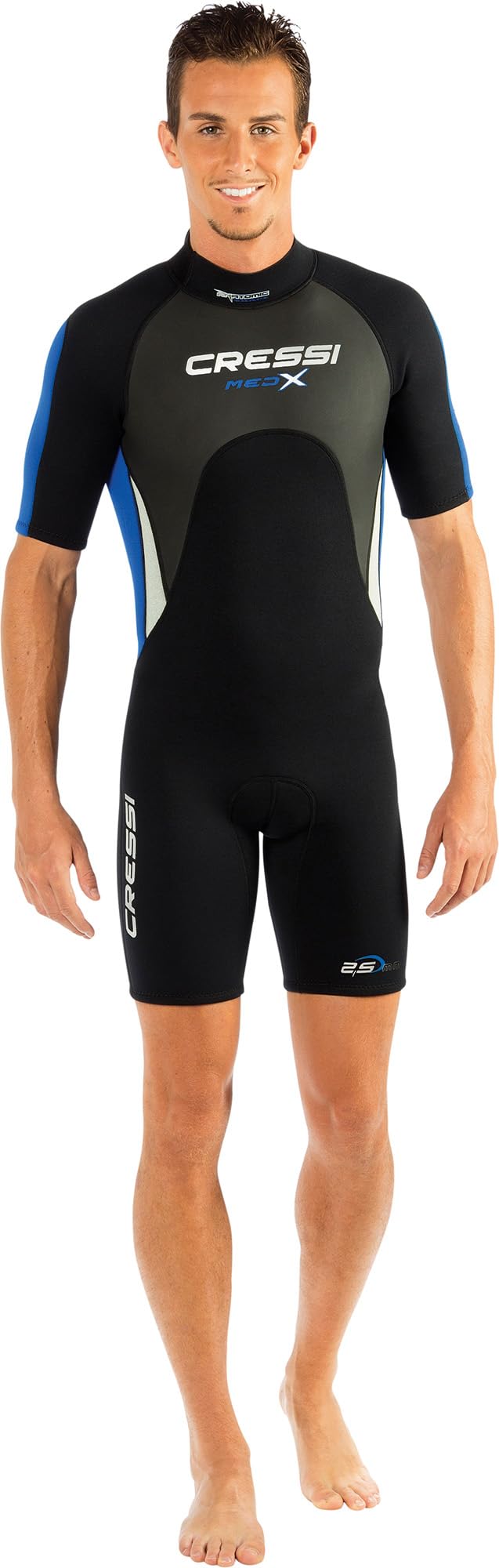 Cressi Med X Man 2.5mm - Combinaisons Shorty Homme en Neoprene 2.5 mm High Stretch