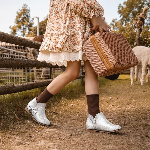 Image of Dufannie Girls Ankle Boots Girls Booties Toddler Little Big Kids Fall Boot