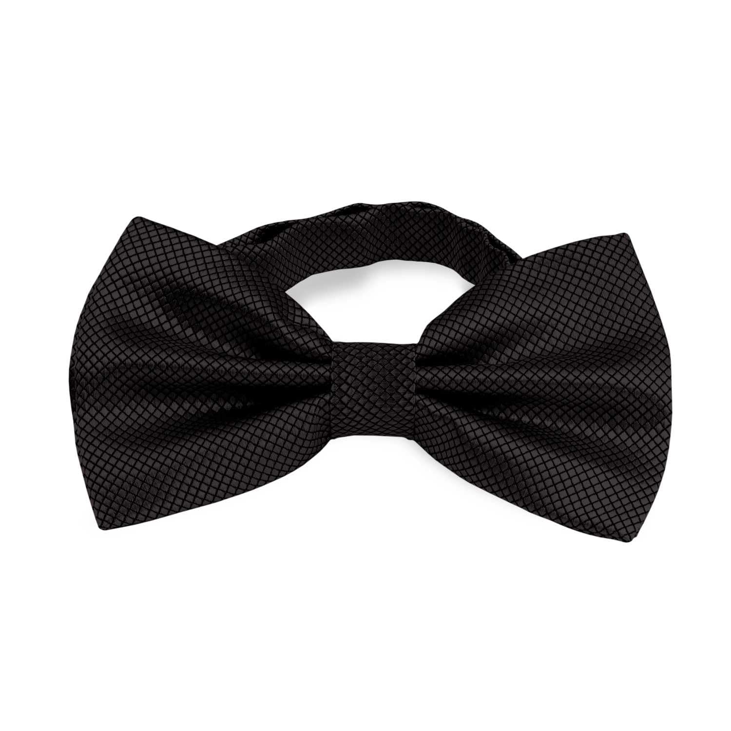 OcioDualElegant Bow Tie Plaid for Men in Black with Adjustable Clip Hook Closure, 12cm x 6cm, Celebrations, Parties, Work, Weddings and Events