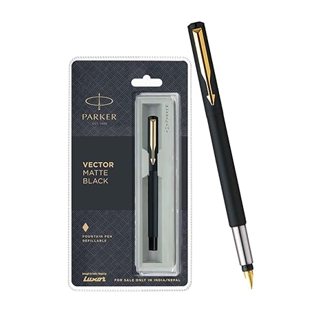 Parker Vector GT Fountain Pen, Matte Black