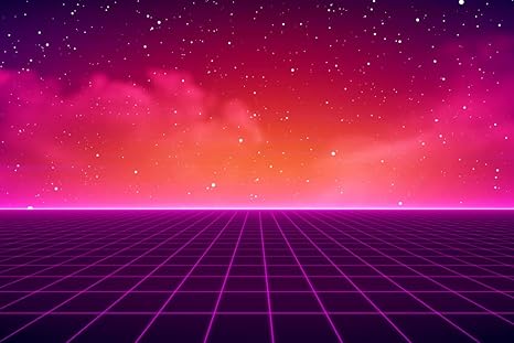 Amazon Com 80s Neon Lights Grid Vaporwave Retro Scifi Digital Cyber Video Game Futuristic 1980s Galaxy Universe Landscape Background Cool Wall Decor Art Print Poster 12x18 Posters Prints