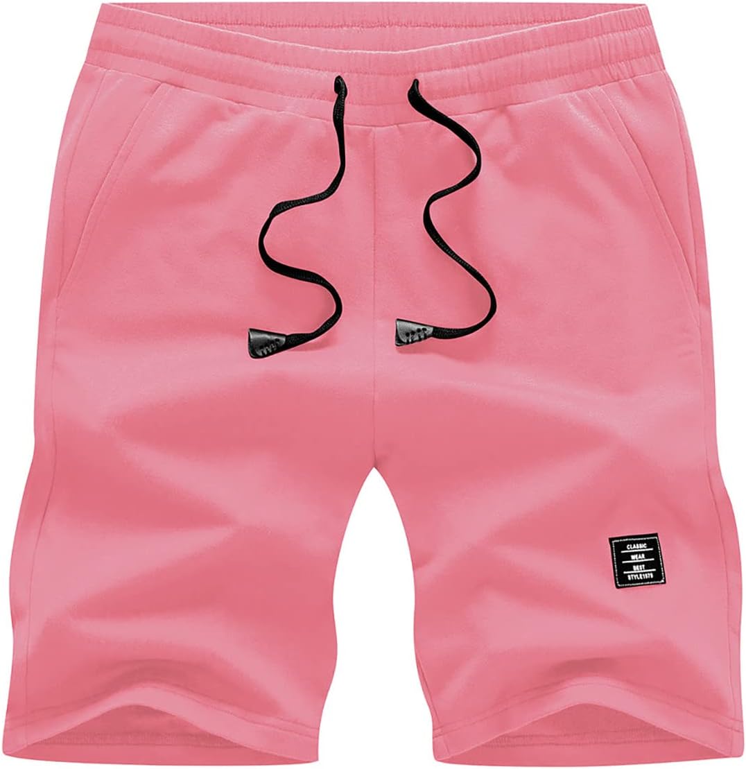 JMIERR Mens Cotton Sweat Shorts with 3 Pockets Workout Lounge Jogger Athletic Shorts 7 inch Inseam Running Shorts