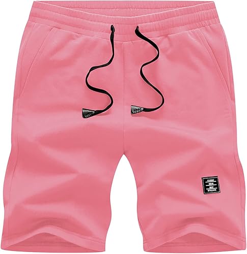 JMIERR Pantalones cortos de algodón para hombre con 3 bolsillos, pantalones cortos deportivos de 7 pulgadas de entrepierna para correr