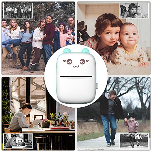 AVCXEC Mini Drucker für Smartphone, Taschendrucker, Pocket Thermofotodrucker, Mobiler Fotodrucker mit 13 Rollen Druckerpapie 6 Stifte Kompatibel mit Android, iOS System APP für Lernhilfe Journal Reise – Bild 7