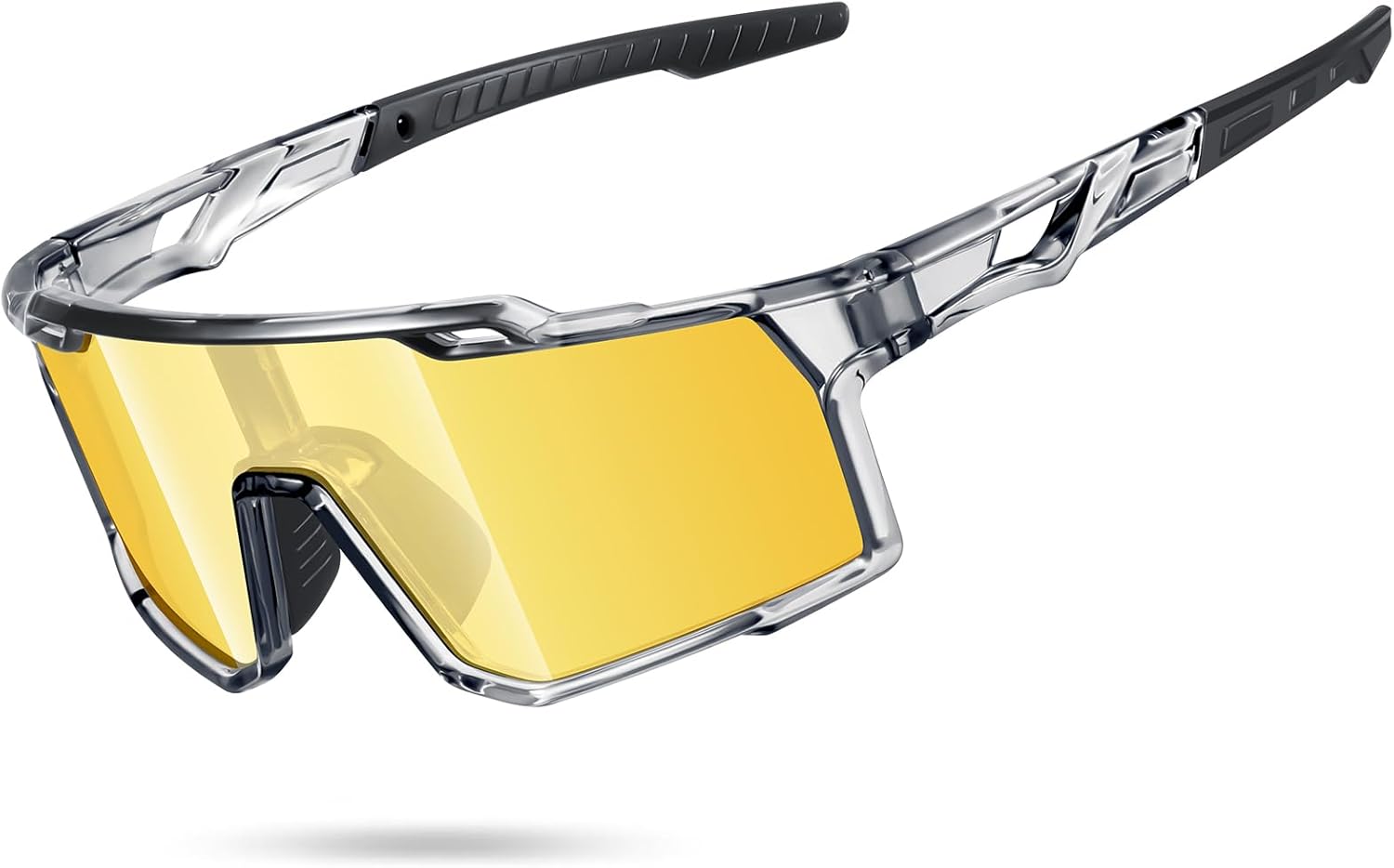 Cycling Polarized Night Vision Glasses for Men Oversized Frame Driving Mountain Bike Anti Glare Yellow Lens Glasses