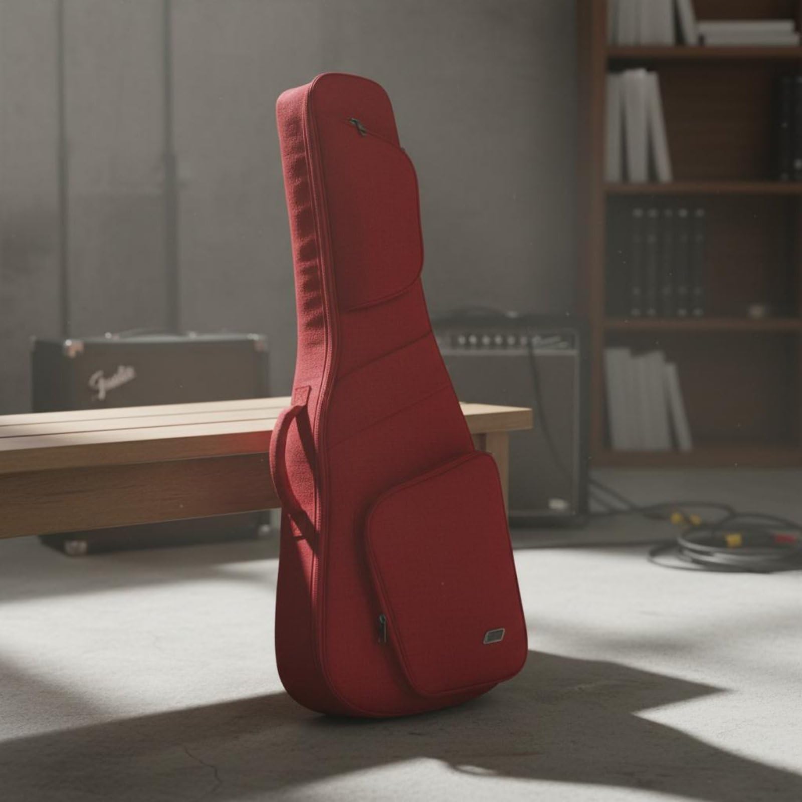 Gralara Funda Guitarra Acolchada Accesorio Musical Resisn para Viaje, Ensayo, Rojo Eléctrico