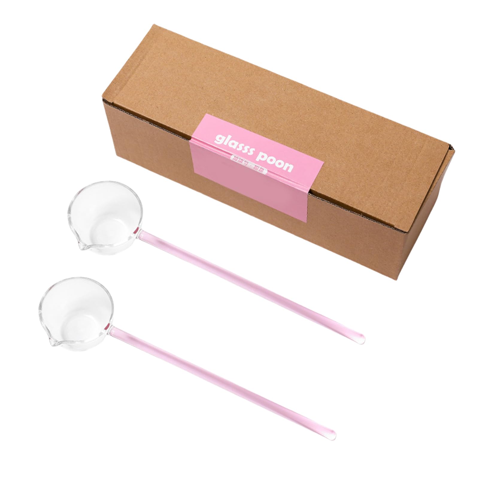 Tsophreniq 2Pieces Clear Glass Ladles Soap Spoon for Serving Soups and Mixing Drink At Parties Glass Spoon