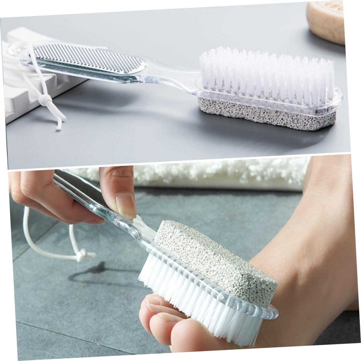 Herramienta para Eliminar Piel Muerta Piedra Pómez y Cepillo Tamaño Mediano para Cuidado de Pies Exfoliante y Removedor de Callos Uso Doméstico